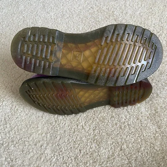 Dr. Martens Dark Pink and Silver Glitter Boots, Lace Up, Youth Size 3, Durable - Picture 8 of 9